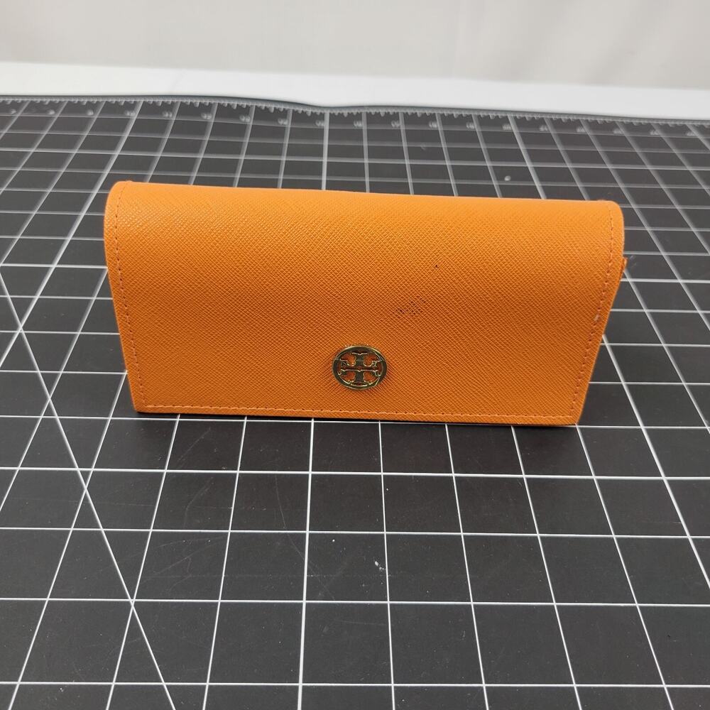 TORY BURCH ORANGE AUTHENTIC SUNGLASSES EYEGLASSES CASE - Picture 3 of 13